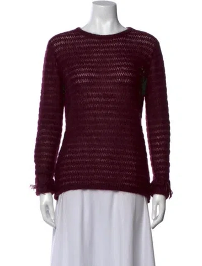 Pre-owned Alberta Ferretti Mohair Crew Neck Sweater In Purple