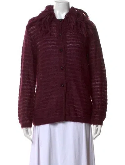 Pre-owned Alberta Ferretti Mohair Patterned Sweater In Burgundy