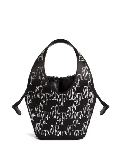 Alberta Ferretti Monogram-pattern Beaded Bag In Black