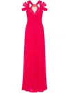 Alberta Ferretti Multi-way-strap Maxi Dress In Pink