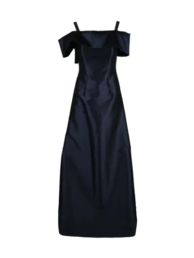 Alberta Ferretti Multicolor Polyester Silk Women Long Dress In Blue