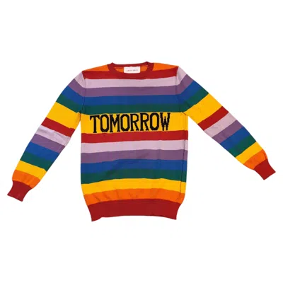 Pre-owned Alberta Ferretti Multicoloured Long Sleeve T-shirt "tomorrow" Size 38 In Pink