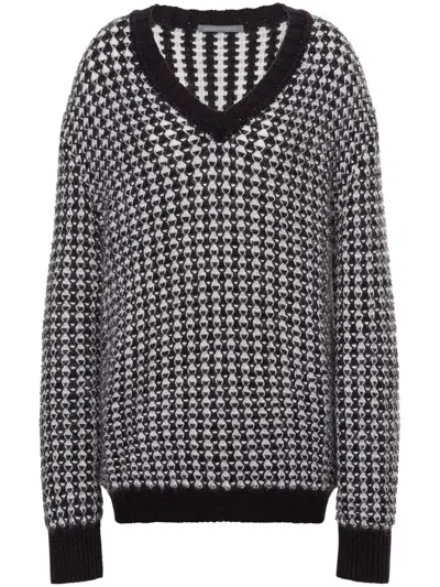 Alberta Ferretti Alberta Ferreti Black Oversized Viscose Sweater In Multi