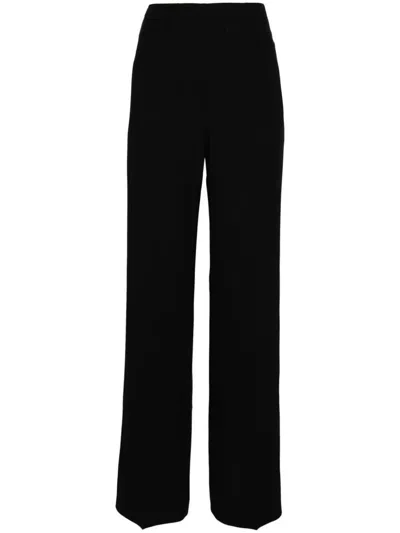 Alberta Ferretti Neutral Pantaloni High-waisted Satin Palazzo Pants In Black