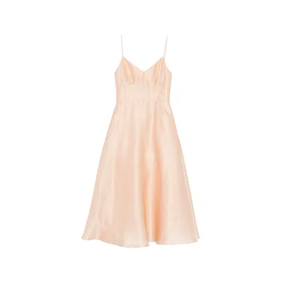Alberta Ferretti Alberta Ferreti Nude Neutrals Silk Dress In Orange