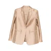 Alberta Ferretti Buttoned Peak-lapel Jacket In Neutral