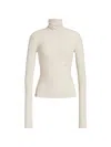 Alberta Ferretti Neutrals Triacetate Blend Fitted Turtleneck Top In Multi