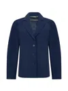 Alberta Ferretti Notched-collar Button-up Jacket In Blue
