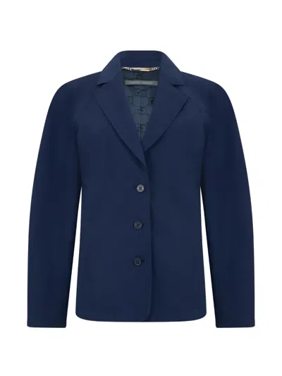 Alberta Ferretti Notched-collar Button-up Jacket In Blue