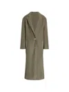 Alberta Ferretti Alberta Ferreti Grey Wool Silk Single Breasted Coat In Green