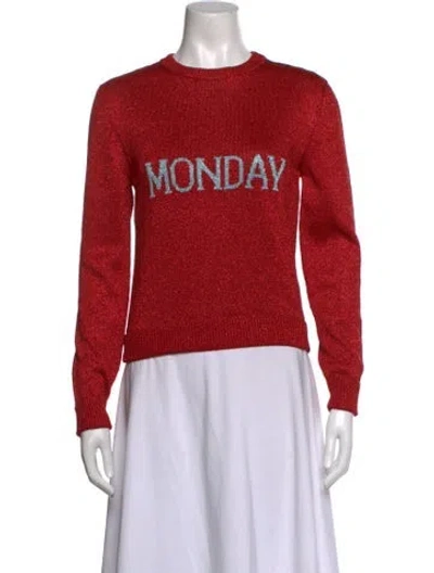 Pre-owned Alberta Ferretti Nylon Graphic Print Sweatshirt In Red