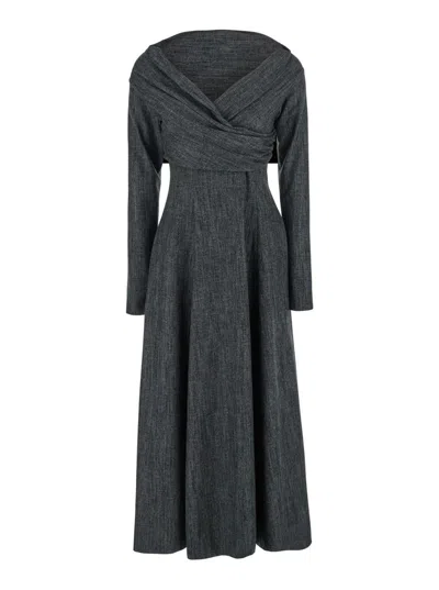 Alberta Ferretti Off-shoulder Wrap Maxi Dress In Multi