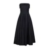 Alberta Ferretti Shoulder-baring Dress With Fitted Bodice And Flared Skirt In Black