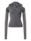 Alberta Ferretti Off-shoulder Virgin-wool Sweater In Gray