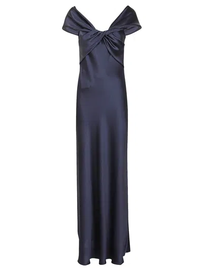 ALBERTA FERRETTI ALBERTA FERRETTI OFF-THE-SHOULDER EVENING GOWN WITH DRAPED BODICE
