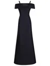 Alberta Ferretti Floor-length Silk Mikado Maxi Dress With Ruffle Hem