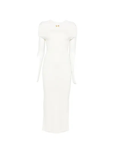 Alberta Ferretti Off-the-shoulder Midi Dress In White