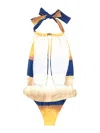 Alberta Ferretti One Piece Swimsuit With Tie Dye Print In Multicolour