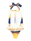 Alberta Ferretti One Piece Swimsuit With Tie Dye Print In Multicolour