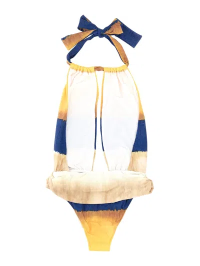 Alberta Ferretti One Piece Swimsuit With Tie Dye Print In Multicolour
