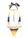 Alberta Ferretti One Piece Swimsuit With Tie Dye Print In Multicolour