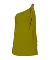 Alberta Ferretti One Shoulder Draped Detail Dress In Green