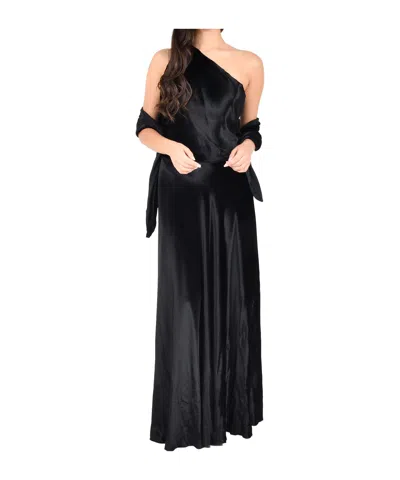 Alberta Ferretti One-shoulder Dress In Black