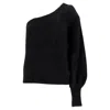 Alberta Ferretti One Shoulder Sweater In Black Wool In Black