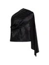Alberta Ferretti One-shoulder Draped Blouse In Multi