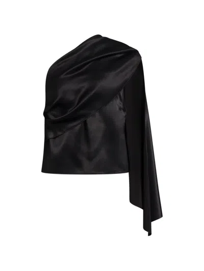 Alberta Ferretti One-shoulder Draped Blouse In Multi
