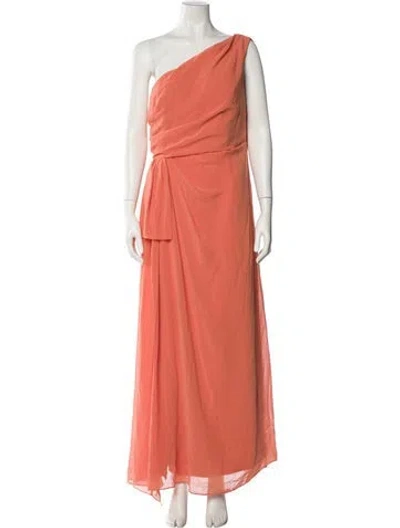 Pre-owned Alberta Ferretti One-shoulder Long Dress In Pink