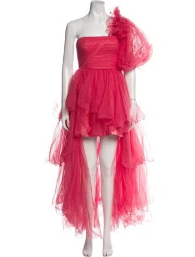 Pre-owned Alberta Ferretti One-shoulder Long Dress In Pink