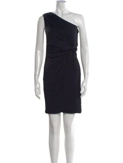 Pre-owned Alberta Ferretti One-shoulder Mini Dress In Black