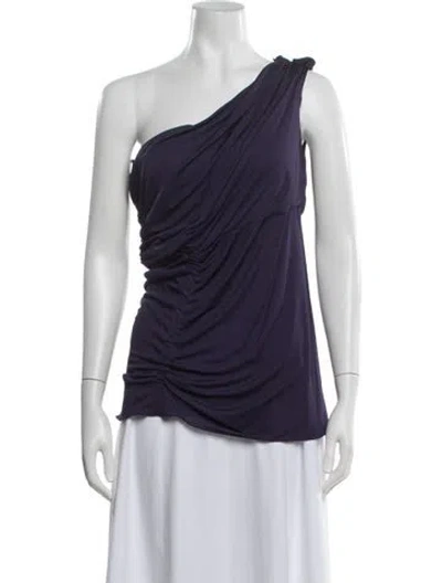 Pre-owned Alberta Ferretti One-shoulder Sleeveless Top In Purple