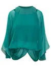Alberta Ferretti Green Blouse With Layered Design In Green