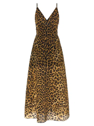 Alberta Ferretti Organza Dress Dresses Brown