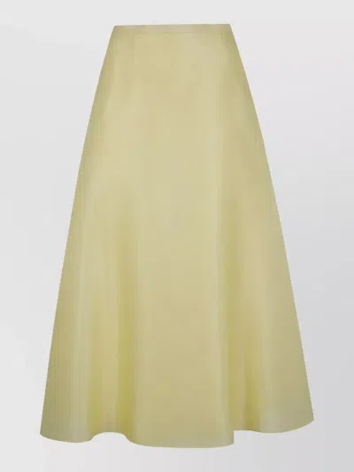 Alberta Ferretti Women Triple Organza Round Midi Skirt In Yellow