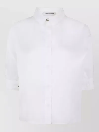 Alberta Ferretti Organza Shirt Triple Layer Short Sleeves Collar In Multi