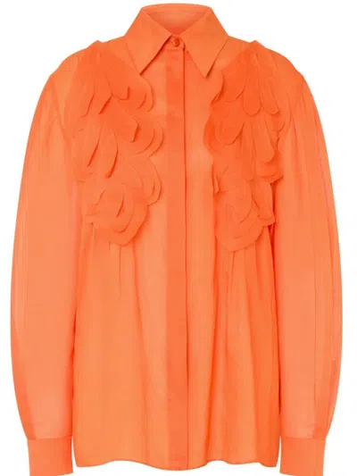 Alberta Ferretti Organzed Muslin Shirt Clothing In Yellow