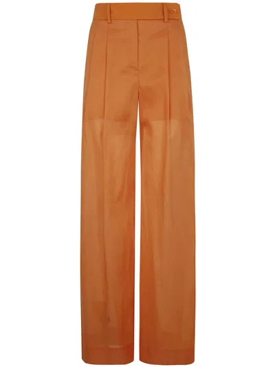 Alberta Ferretti Organzed Muslin Trousers Clothing In Yellow