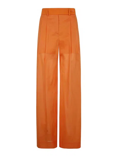Alberta Ferretti Organzed Muslin Trousers In Orange