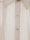 Alberta Ferretti Organzed Organic Chiffon Shirt In Beige