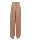 Alberta Ferretti High-waisted Tailored Pants With Straight Silhouette In Brown