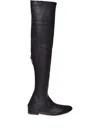 Alberta Ferretti Over-the-knee Flat Boots In Black