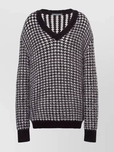 ALBERTA FERRETTI OVERSIZE MOHAIR JACQUARD KNITWEAR