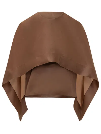 Alberta Ferretti Oversized Chic Button-up Shirt In Brown