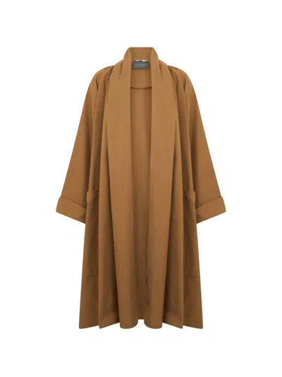 Alberta Ferretti Oversized Coat In Brown