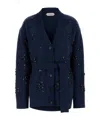 Alberta Ferretti Oversized Embellished Cardigan In Blue