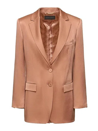ALBERTA FERRETTI OVERSIZED SINGLE-BREASTED SATIN JACKET