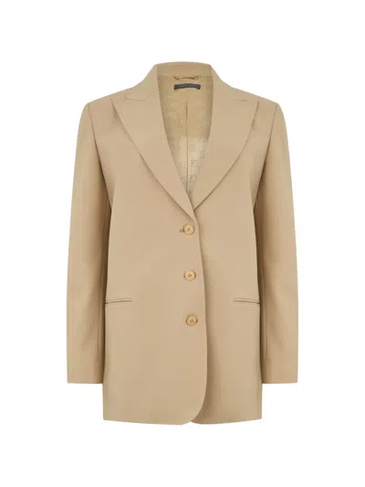 Alberta Ferretti Oversized Single-breasted Jacket In Neutral